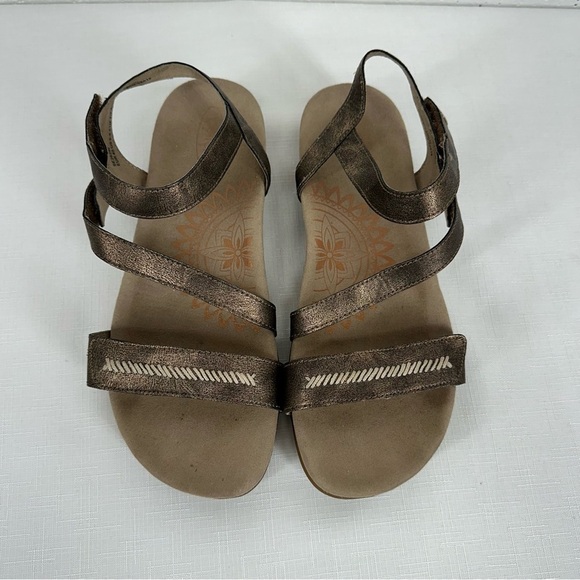 Aetrex Women's 40 (9-9.5) Gabby Bronze Adjustable Sandals - Picture 5 of 17